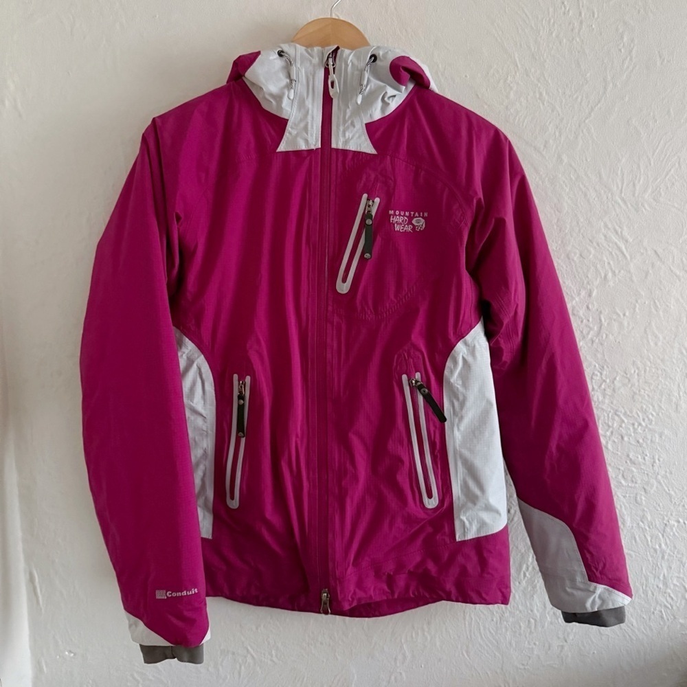 Mountain Hardware Ski Jacket Hooded Pink Conduit Insulated Size S